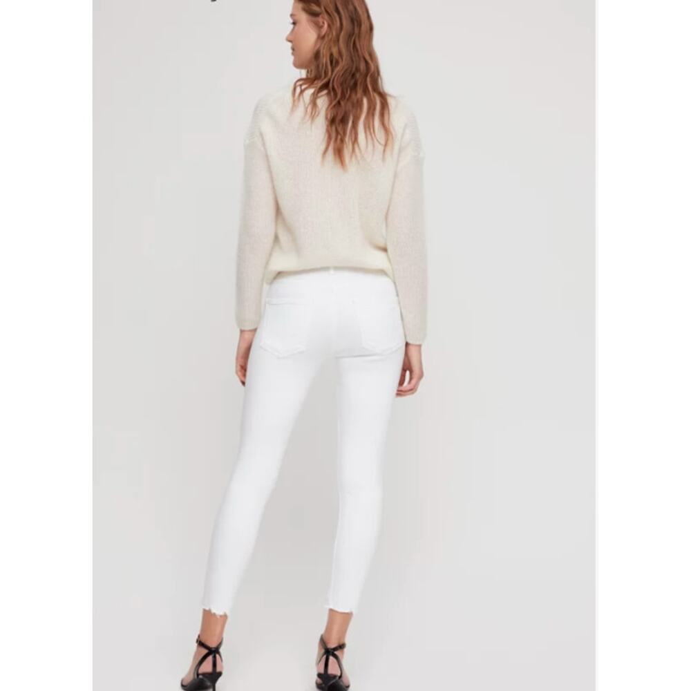 AGOLDE NWT Sophie High Rise Skinny White Denim Crop in Sanction // 00 (24) - Picture 3 of 12